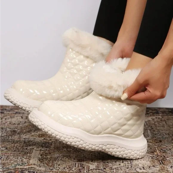 SHEIN Shoes Shein Quilted Faux Fur Thermal Above Ankle Lined